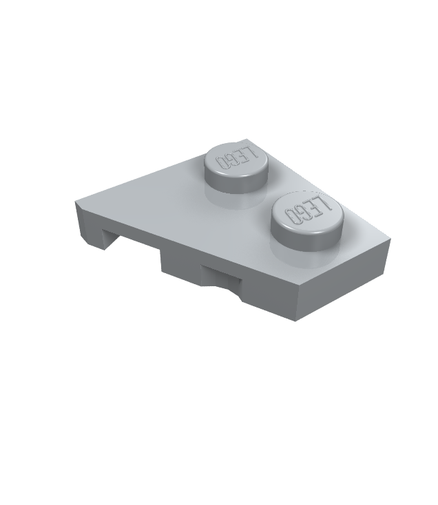 LEGO - Wig, plaat 2 x 2 rechts - Light Bluish Gray | N