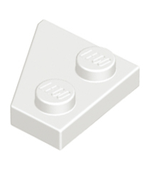 LEGO - Wig, plaat 2 x 2 rechts - White | N - Thumbnail