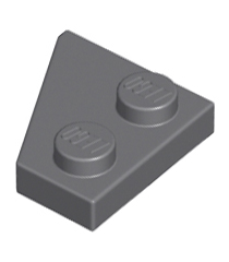 LEGO - Wig, plaat 2 x 2 rechts - Dark Bluish Gray | N - Thumbnail