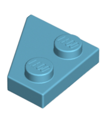 LEGO - Wig, plaat 2 x 2 rechts - Medium Azure | N - Thumbnail