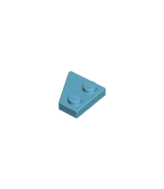 LEGO - Wig, plaat 2 x 2 rechts - Medium Azure | N