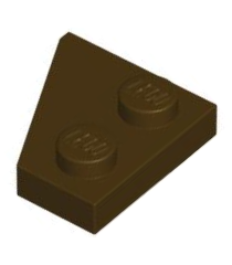 LEGO - Wig, plaat 2 x 2 rechts - Dark Brown | N - Thumbnail