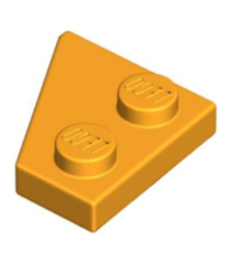 LEGO - Wig, plaat 2 x 2 rechts - Bright Light Orange | N - Thumbnail