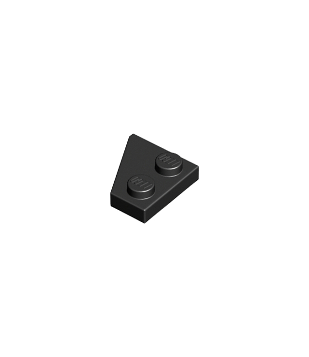 LEGO - Wig, plaat 2 x 2 rechts - Black | N