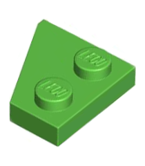 LEGO - Wig, plaat 2 x 2 rechts - Bright Green | N - Thumbnail