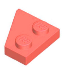 LEGO - Wig, plaat 2 x 2 rechts - Coral | N - Thumbnail