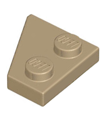LEGO - Wig, plaat 2 x 2 rechts - Dark Tan | N - Thumbnail