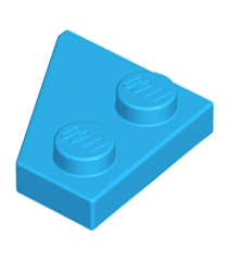 LEGO - Wig, plaat 2 x 2 rechts - Dark Azure | N - Thumbnail