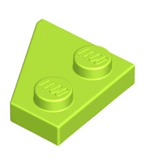 LEGO - Wig, plaat 2 x 2 rechts - Lime | N - Thumbnail