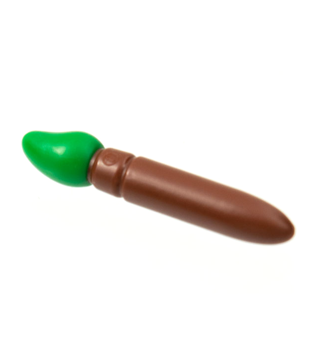 LEGO - Minifiguur-accessoire, verfkwast met gegoten groene haren - Reddish Brown | N