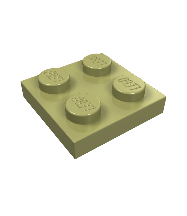 LEGO - Plaat 2 x 2 - Olive Green | N