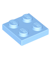 LEGO - Plaat 2 x 2 - Bright Light Blue | N - Thumbnail