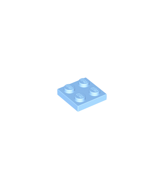 LEGO - Plaat 2 x 2 - Bright Light Blue | N