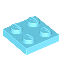 LEGO - Plaat 2 x 2 - Medium Azure | N - Thumbnail