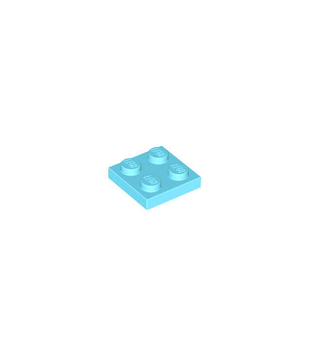 LEGO - Plaat 2 x 2 - Medium Azure | N