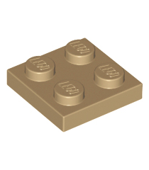 LEGO - Plaat 2 x 2 - Dark Tan | N - Thumbnail