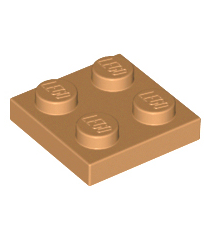 LEGO - Plaat 2 x 2 - Medium Nougat | N - Thumbnail