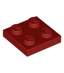 LEGO - Plaat 2 x 2 - Dark Red | N - Thumbnail
