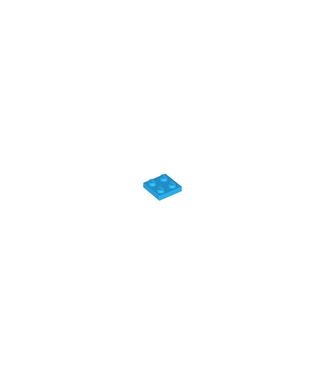 LEGO - Plaat 2 x 2 - Dark Azure | N