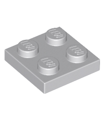LEGO - Plaat 2 x 2 - Light Bluish Gray | N - Thumbnail