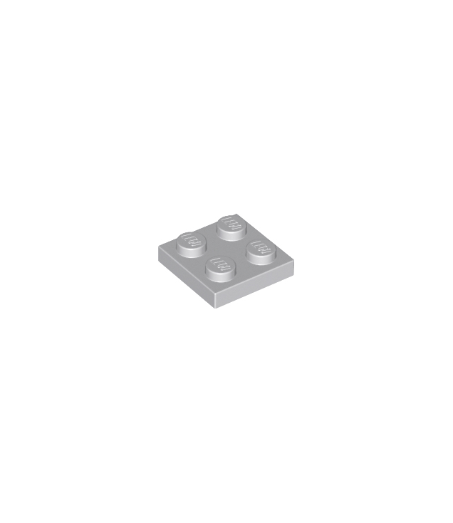 LEGO - Plaat 2 x 2 - Light Bluish Gray | N