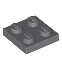 LEGO - Plaat 2 x 2 - Dark Bluish Gray | N - Thumbnail