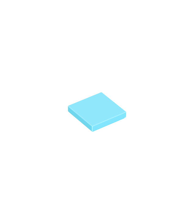 LEGO - Tegel 2 x 2 - Medium Azure | N