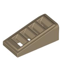 LEGO - Helling 18 graden 2 x 1 x 2/3 met rooster - Dark Tan | N - Thumbnail