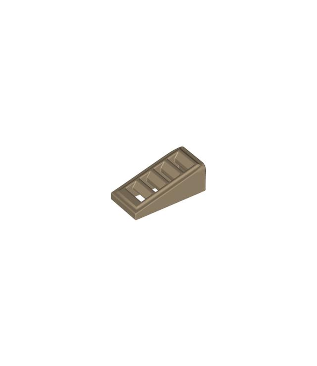 LEGO - Helling 18 graden 2 x 1 x 2/3 met rooster - Dark Tan | N