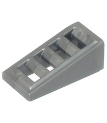 LEGO - Helling 18 graden 2 x 1 x 2/3 met rooster - Flat Silver | N - Thumbnail