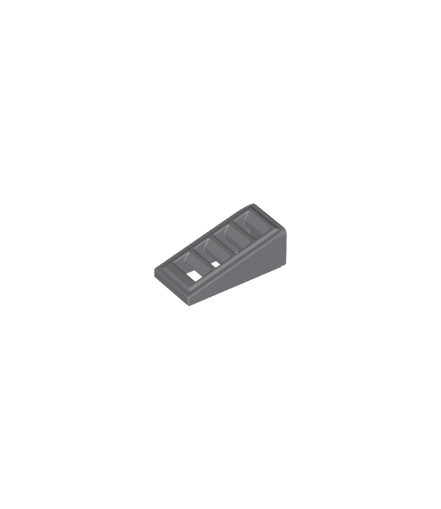 LEGO - Helling 18 graden 2 x 1 x 2/3 met rooster - Dark Bluish Gray | N