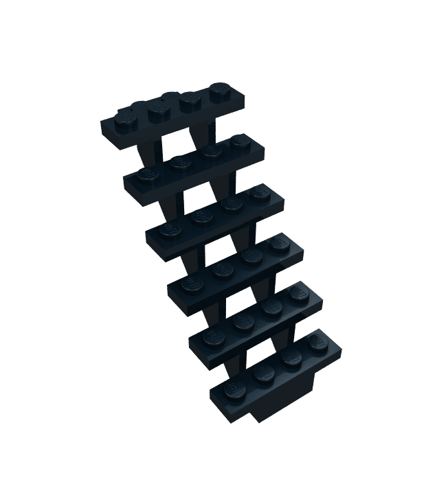 LEGO - Trap 7 x 4 x 6 recht open - Black | N