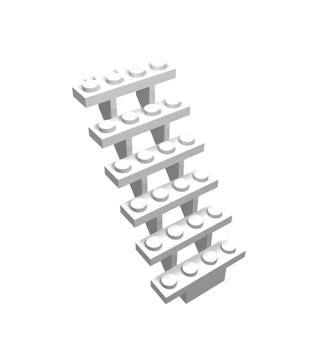LEGO - Trap 7 x 4 x 6 recht open - White | N