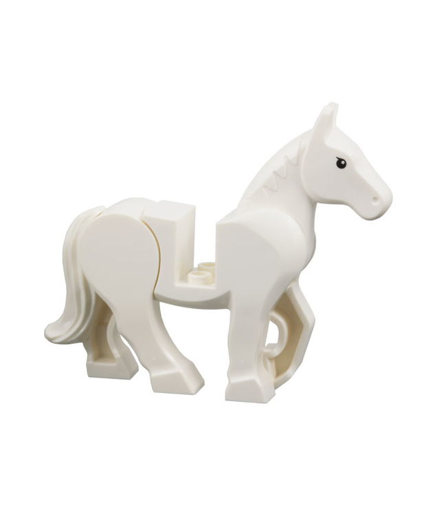 LEGO - Paard met beweegbare benen, zwarte ogen en witte pupillen - White | N