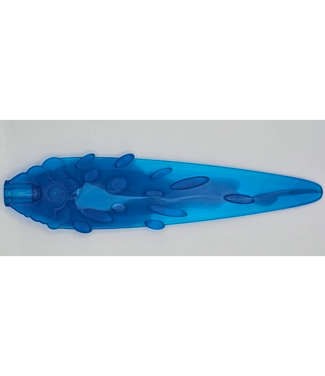 LEGO - Vlam / dampstraal met as-gat en ovale vormen met gemarmerd donkerazuur patroon - Trans-Dark Blue | N