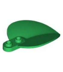LEGO - Plantplaat, rond 1 x 2 met spits blad - Green | N - Thumbnail