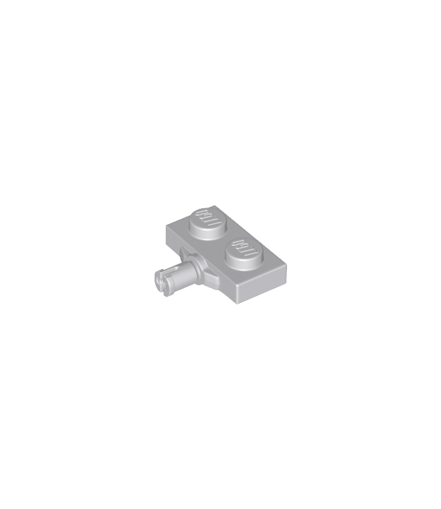 LEGO - Plaat, gemodificeerd 1 x 2 met wielhouder en versterkte onderzijde - Light Bluish Gray | N
