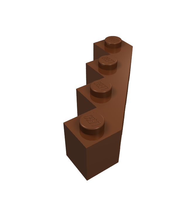 LEGO - Steen, gemodificeerd facet 4 x 4 - Reddish Brown | N