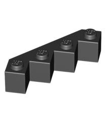 LEGO - Steen, gemodificeerd facet 4 x 4 - Black | N - Thumbnail