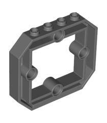 LEGO - Paneel 1 x 6 x 4 1/3 met raam en 4 pen-gaten - Dark Bluish Gray | N - Thumbnail