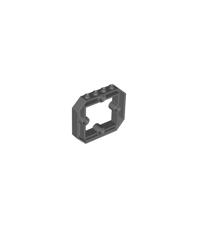LEGO - Paneel 1 x 6 x 4 1/3 met raam en 4 pen-gaten - Dark Bluish Gray | N