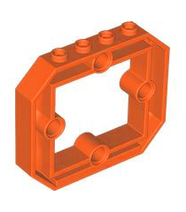 LEGO - Paneel 1 x 6 x 4 1/3 met raam en 4 pen-gaten - Reddish Orange | N - Thumbnail