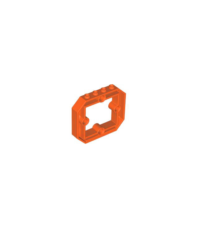 LEGO - Paneel 1 x 6 x 4 1/3 met raam en 4 pen-gaten - Reddish Orange | N