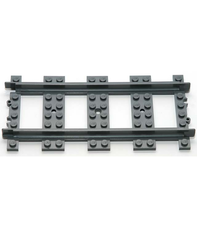 LEGO - Treinrail kunststof (RC-treinen) recht - Dark Bluish Gray | N