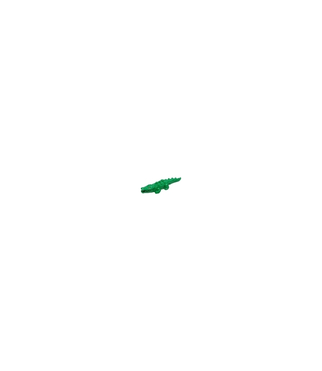 LEGO - Alligator / krokodil met 20 tanden en gele ogen zonder witte glans, met lichtblauwgrijze Technic-pen 1/2 - Green | N