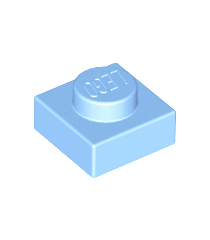 LEGO - Plaat 1 x 1 - Bright Light Blue | N - Thumbnail