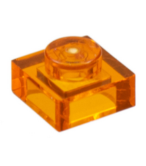 LEGO - Plaat 1 x 1 - Trans-Orange | N - Thumbnail