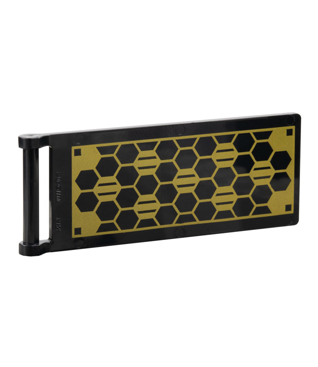 LEGO - Vlag 7 x 3 met staaf-handgreep en zeshoekig goudkleurig zonnepaneelpatroon - Black | N