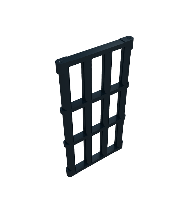 LEGO - Staaf 1 x 4 x 6 rooster met uitstekende uiteinden - Black | N