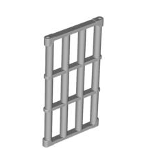 LEGO - Staaf 1 x 4 x 6 rooster met uitstekende uiteinden - Light Bluish Gray | N - Thumbnail